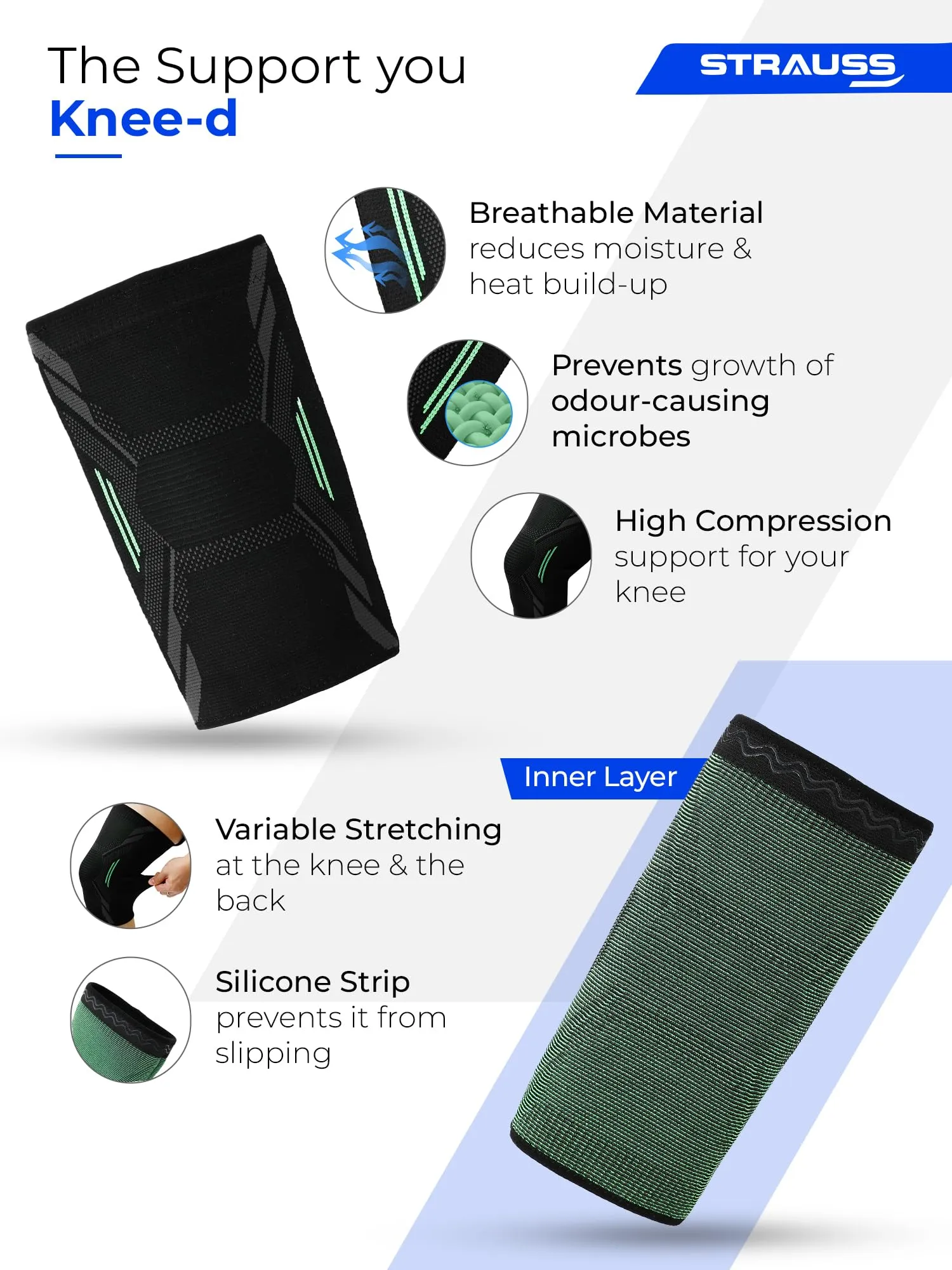 STRAUSS Sports Knee Cap for Men and Women | Knee Support for Men and Women