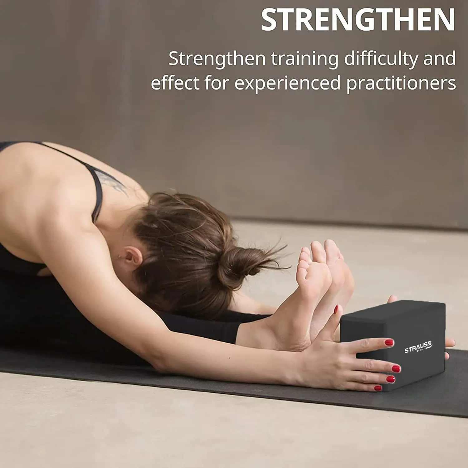 Strauss Yoga Block (Black) and Yoga Block (Black)