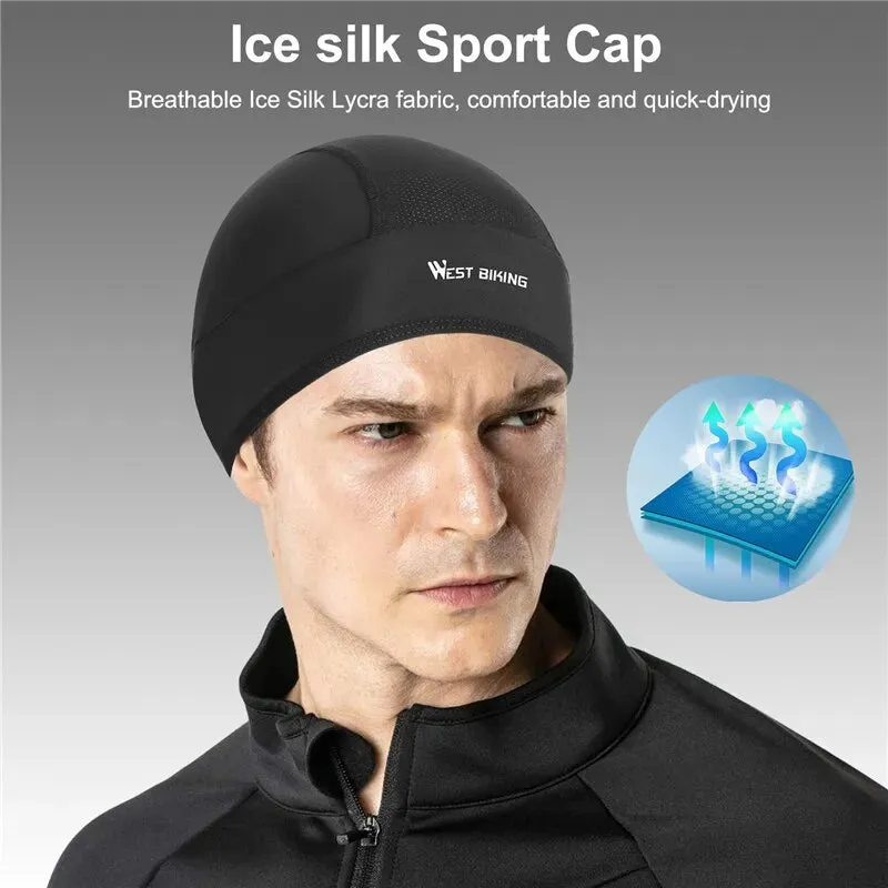 Summer Bike Skull Cap Men Cycling Accessories Motorcycle Helmet Lining Mesh Cap Hiking Running Sports Bicycle Hats