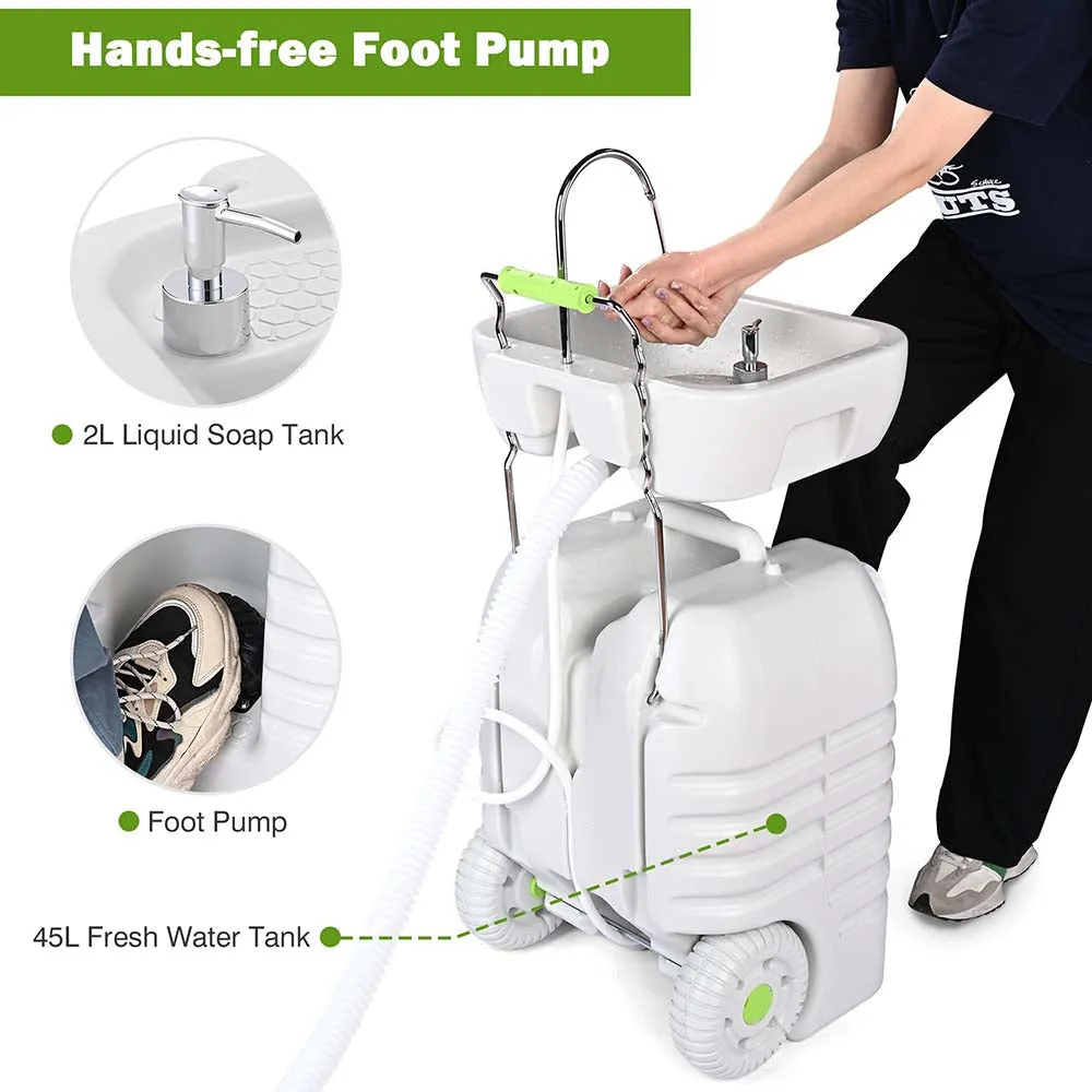 TheLAShop 12Gal Hand Washing Station Portable with Wheels