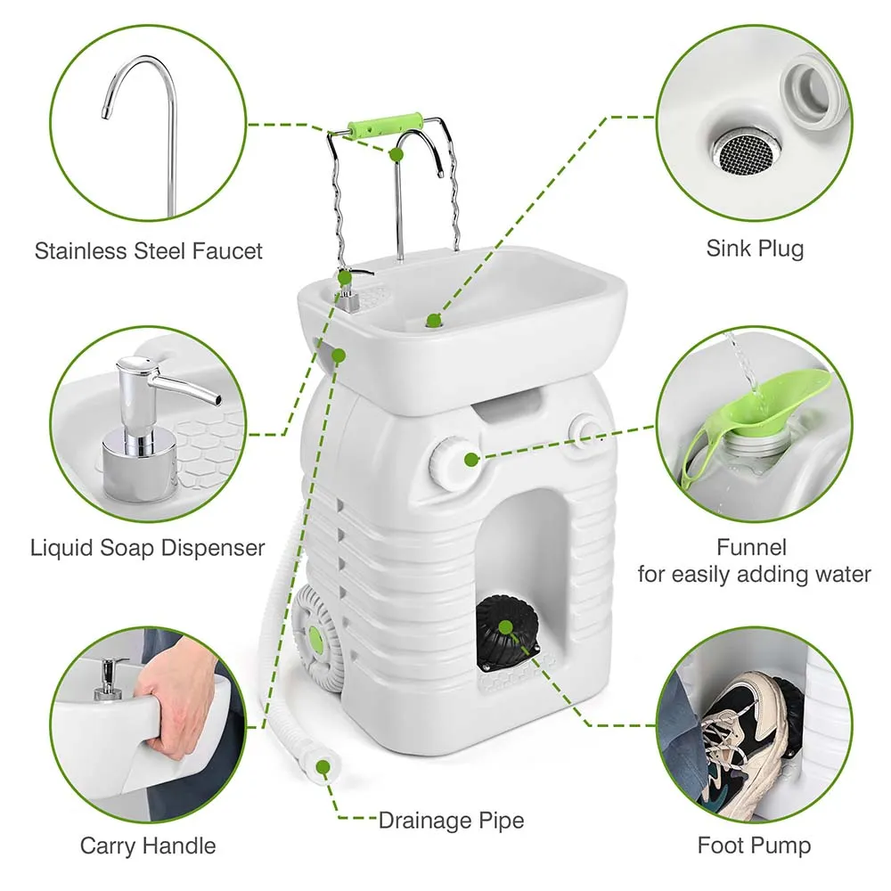 TheLAShop 12Gal Hand Washing Station Portable with Wheels