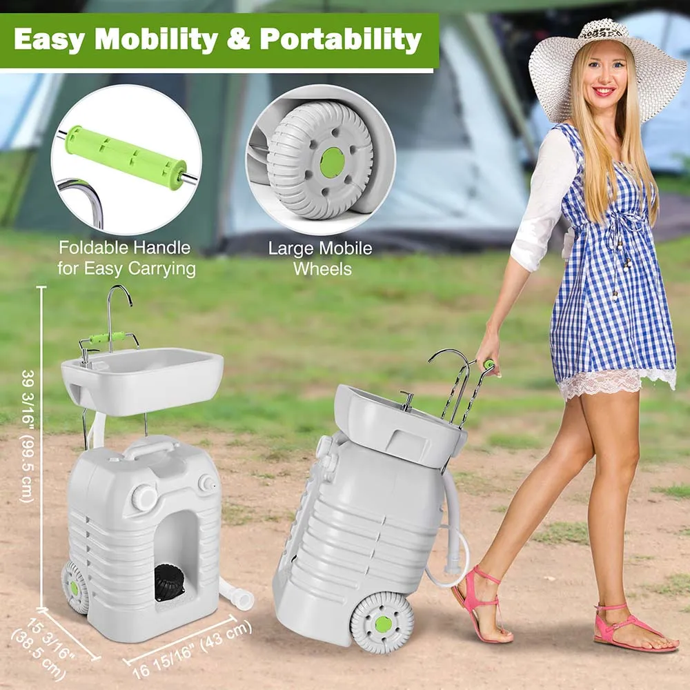 TheLAShop 12Gal Hand Washing Station Portable with Wheels