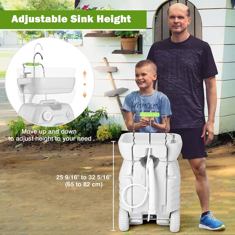 TheLAShop 12Gal Hand Washing Station Portable with Wheels