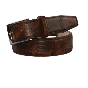 Tobacco Brown Mock Gator Leather Belt