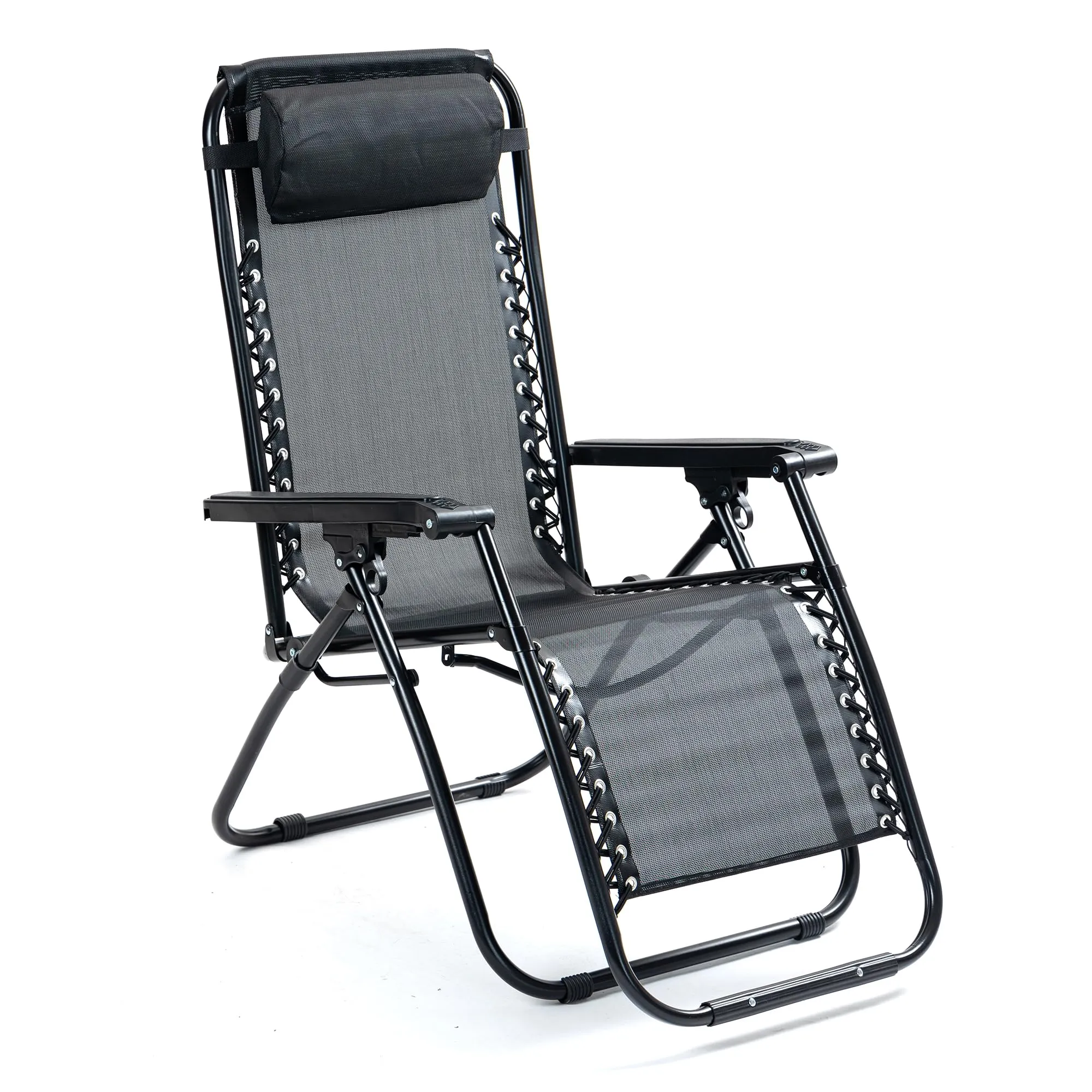 UMAI Recliner Chair | Easy Chair | Relaxing Chair for Home | Portable Foldable | Adjustable Pillow | Comfortable Lounge | Lawn Balcony Home Room | Folding Chair | Black