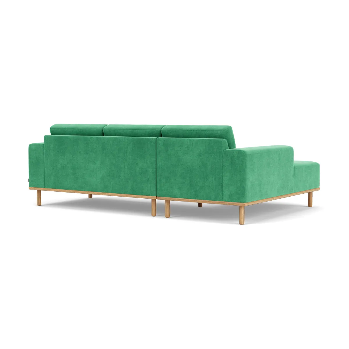 Vilmar Fabric Left Chaise Sofa (Oak, Grass Green)