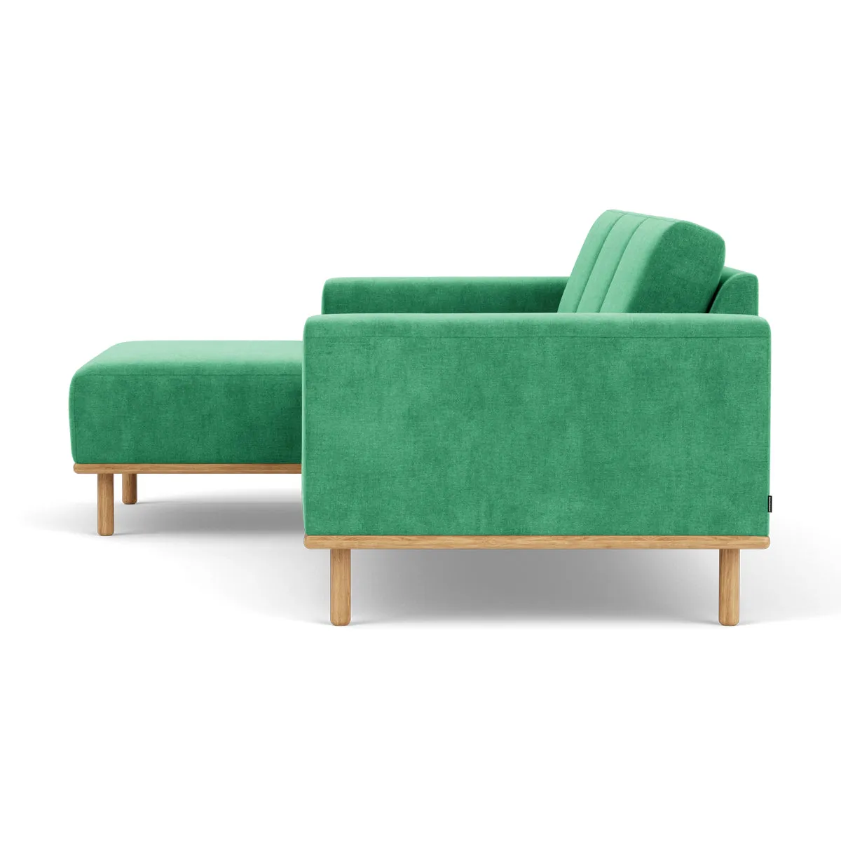 Vilmar Fabric Left Chaise Sofa (Oak, Grass Green)