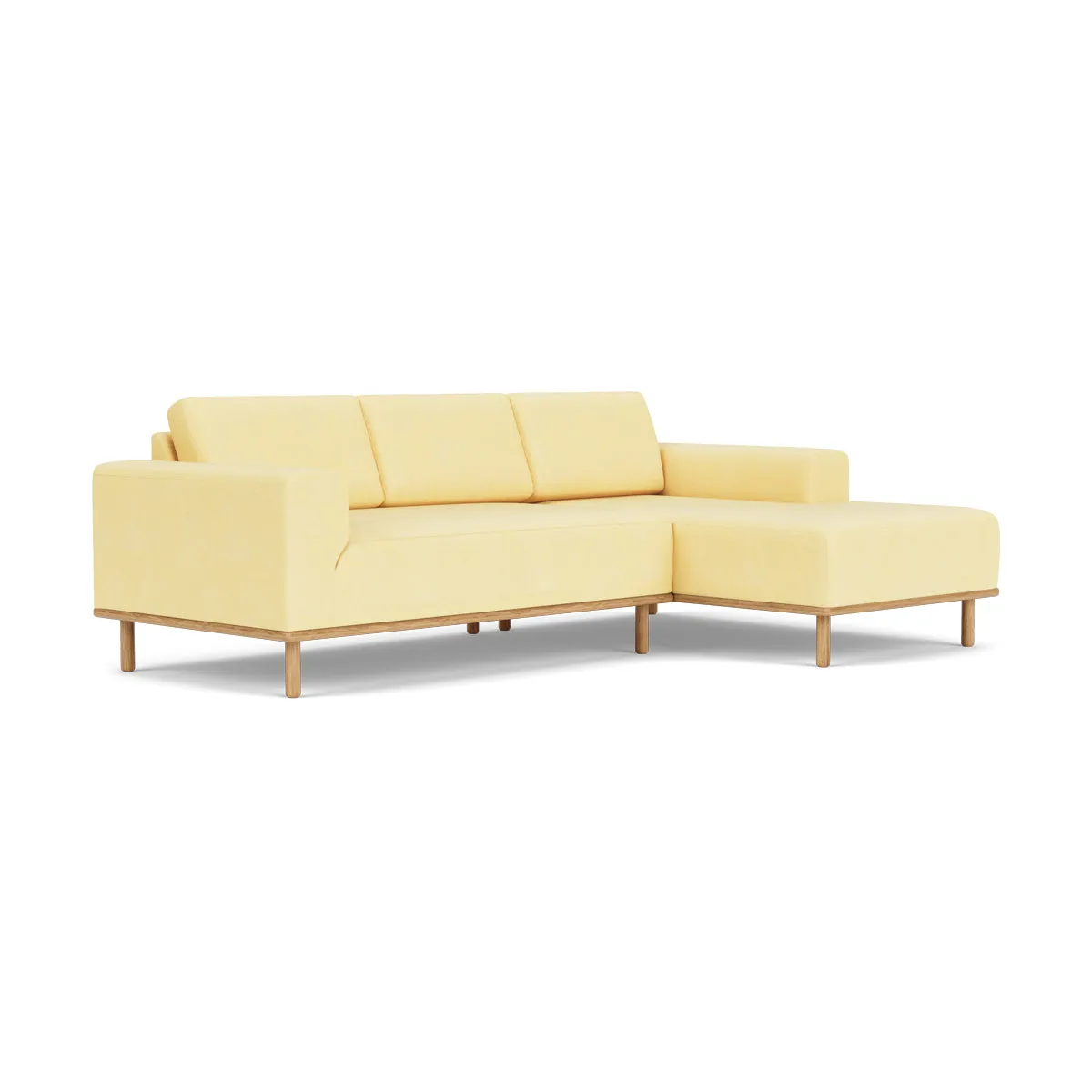 Vilmar Fabric Right Chaise Sofa (Oak, Sun)
