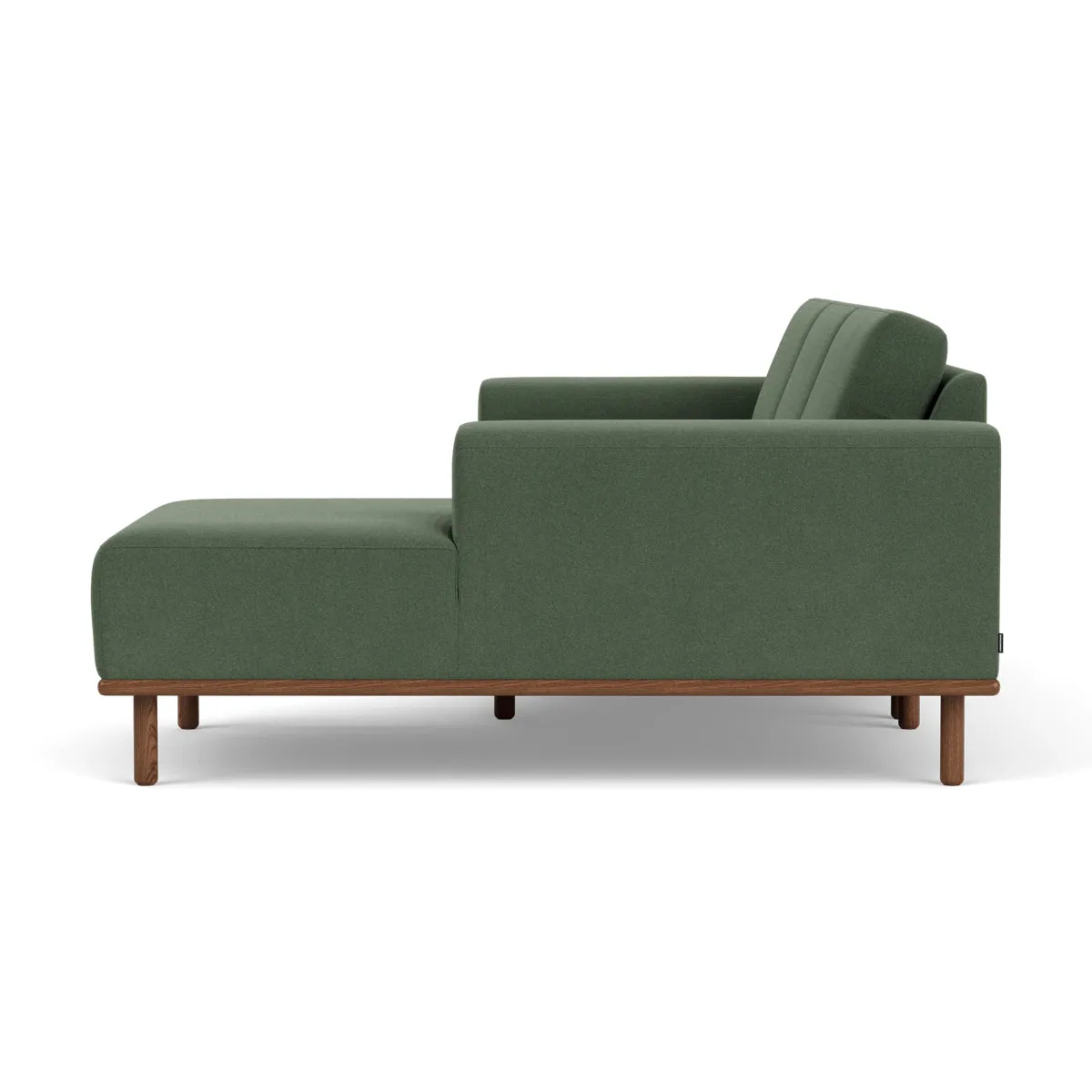 Vilmar Fabric Right Chaise Sofa (Walnut Natural, Dark Green)