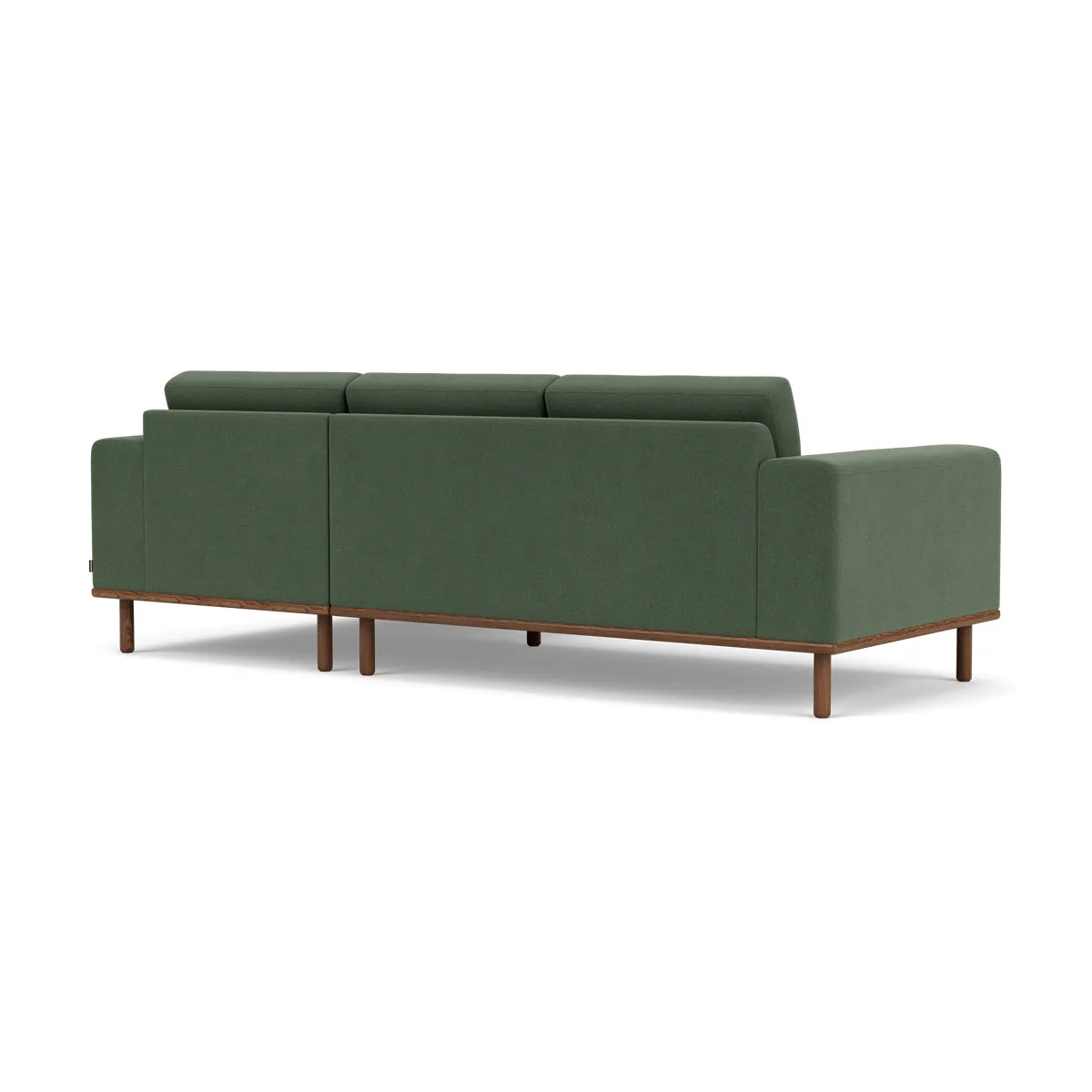 Vilmar Fabric Right Chaise Sofa (Walnut Natural, Dark Green)