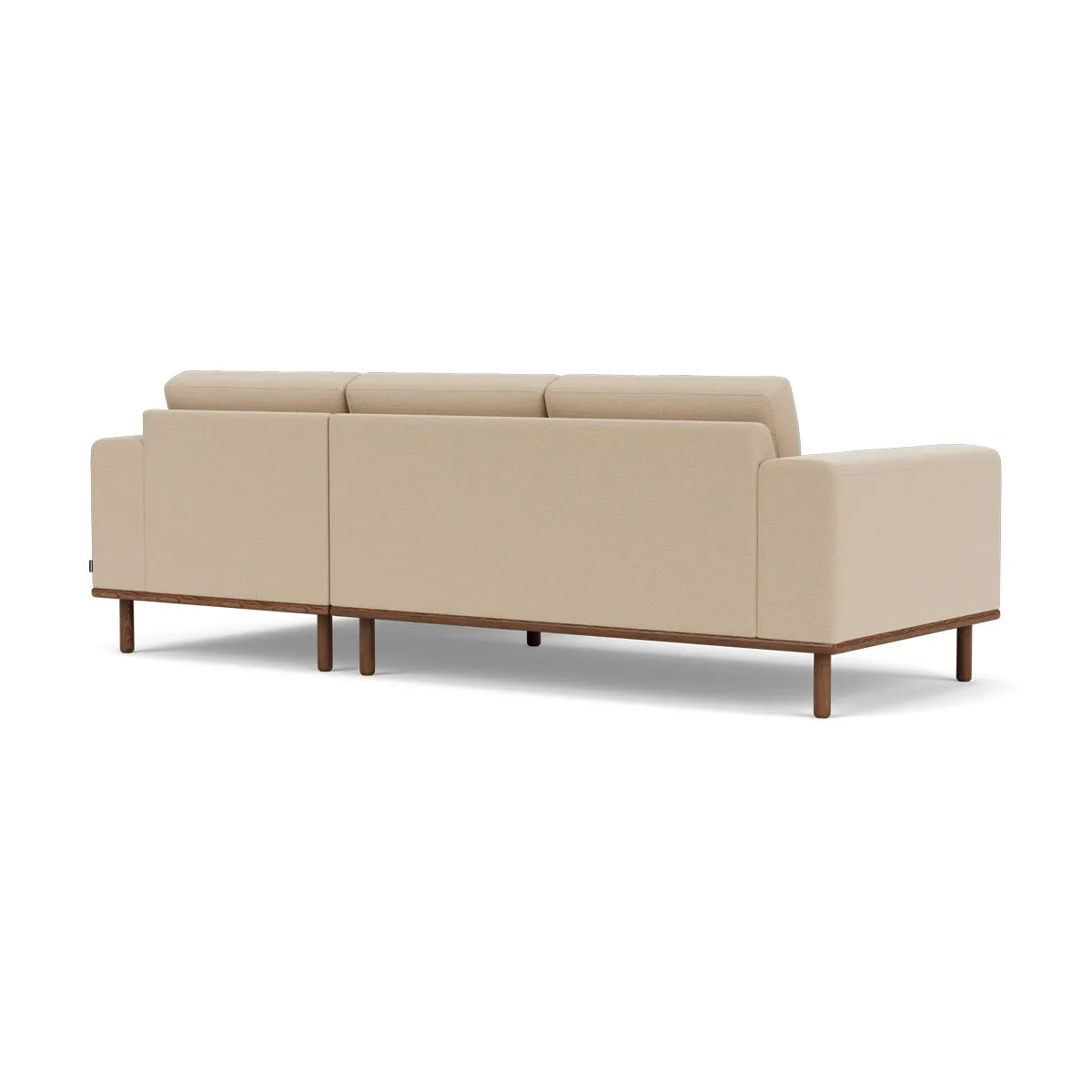 Vilmar Fabric Right Chaise Sofa (Walnut Natural, Form Cream)