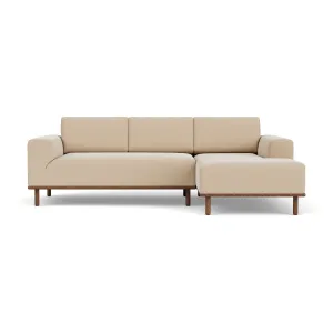 Vilmar Fabric Right Chaise Sofa (Walnut Natural, Form Cream)