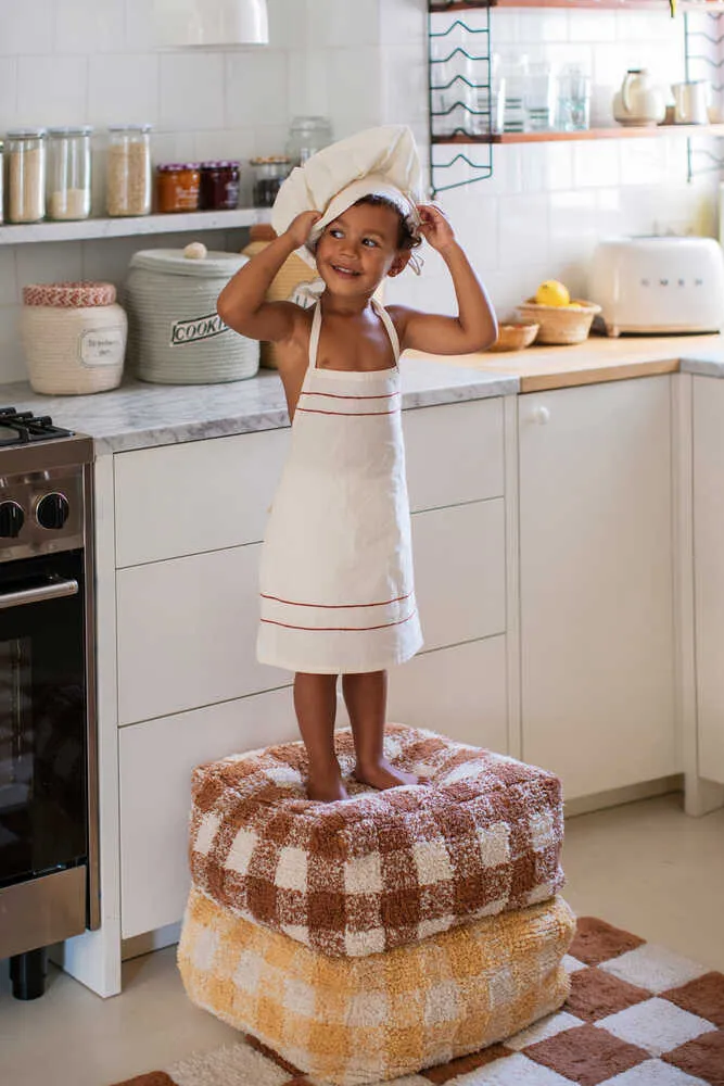 WASHABLE AREA RUG KITCHEN TILES TOFFEE