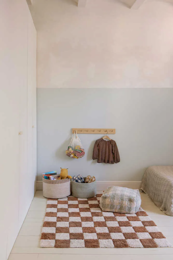 WASHABLE AREA RUG KITCHEN TILES TOFFEE