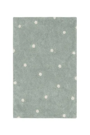 WASHABLE AREA RUG MINI DOT BLUE SAGE