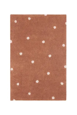WASHABLE AREA RUG MINI DOT CHESTNUT