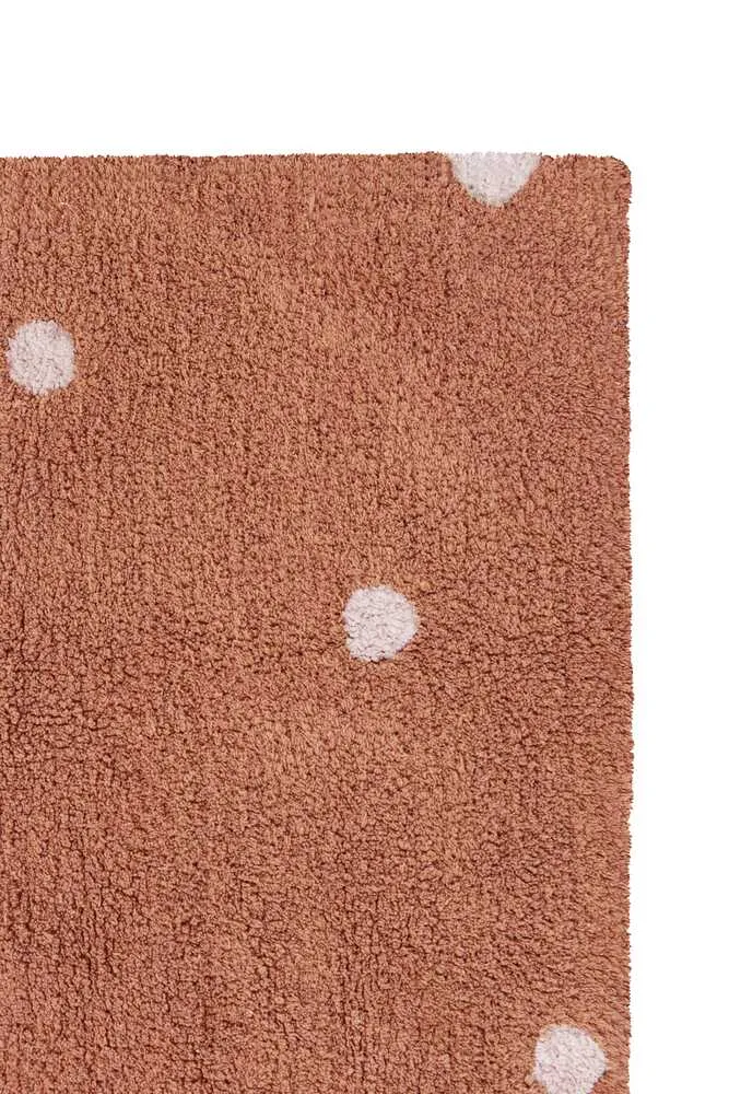 WASHABLE AREA RUG MINI DOT CHESTNUT