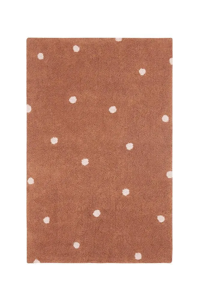 WASHABLE AREA RUG MINI DOT CHESTNUT