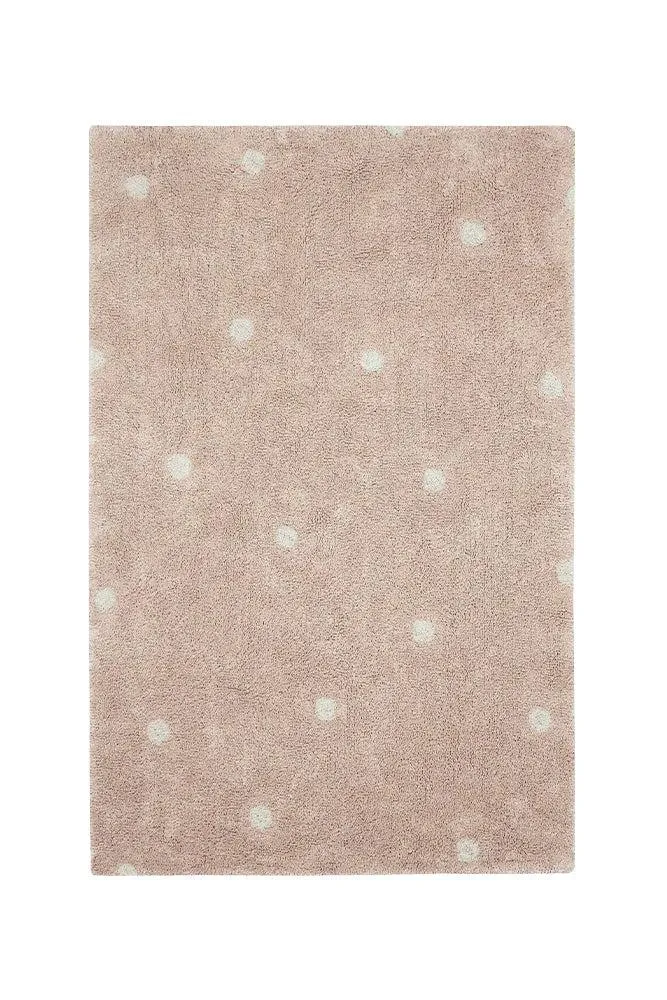 WASHABLE AREA RUG MINI DOT ROSE