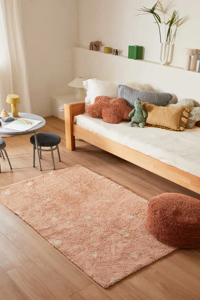 WASHABLE AREA RUG MINI DOT ROSE