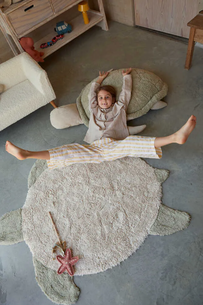 WASHABLE COTTON RUG SEA TURTLE